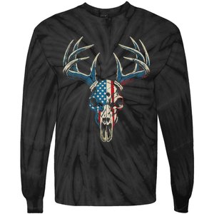 Bowhunting American Flag Usa Bow Whitetail Deer Hunter Tie-Dye Long Sleeve Shirt