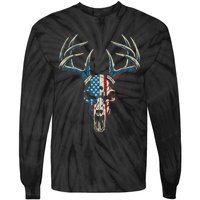 Bowhunting American Flag Usa Bow Whitetail Deer Hunter Tie-Dye Long Sleeve Shirt