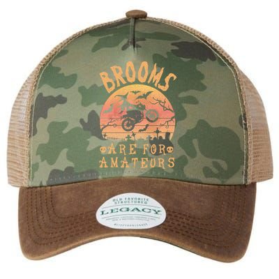 Brooms Are For Amateurs Bike Riding Funny Halloween Gift Legacy Tie Dye Trucker Hat