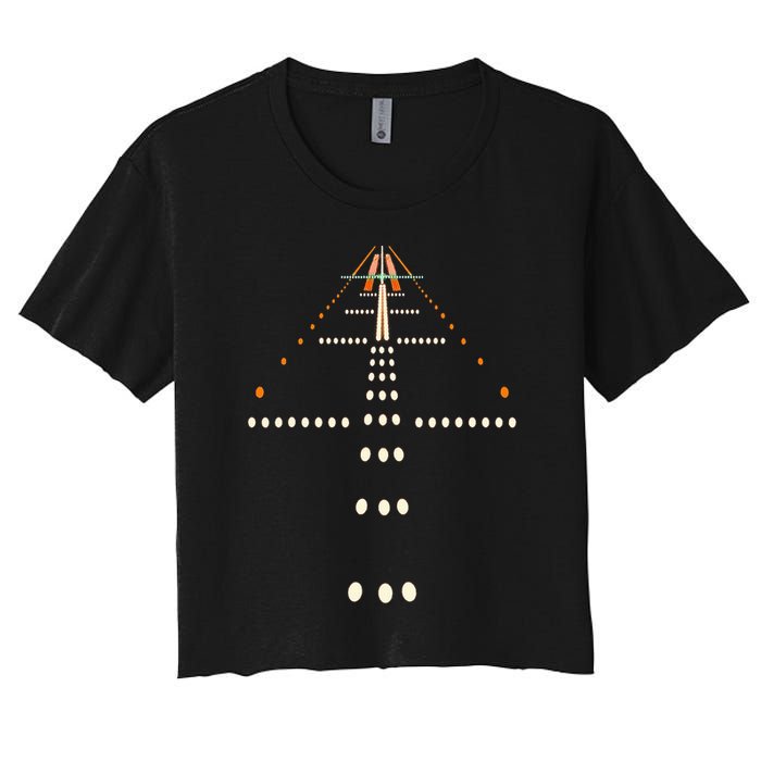Best Airplane For  Aviation Aviator Flight Pilot Women's Crop Top Tee