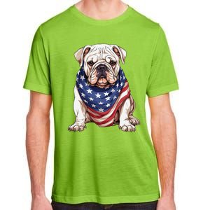 Bulldog American Flag Bulldog Dog Owner Mom Dad Adult ChromaSoft Performance T-Shirt