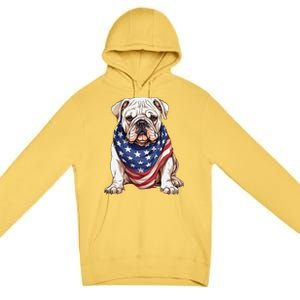 Bulldog American Flag Bulldog Dog Owner Mom Dad Premium Pullover Hoodie