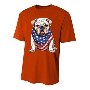 Bulldog American Flag Bulldog Dog Owner Mom Dad Performance Sprint T-Shirt