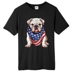 Bulldog American Flag Bulldog Dog Owner Mom Dad Tall Fusion ChromaSoft Performance T-Shirt