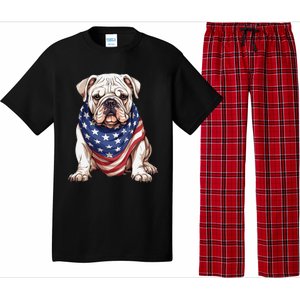 Bulldog American Flag Bulldog Dog Owner Mom Dad Pajama Set