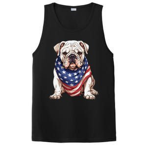 Bulldog American Flag Bulldog Dog Owner Mom Dad PosiCharge Competitor Tank