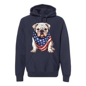 Bulldog American Flag Bulldog Dog Owner Mom Dad Premium Hoodie