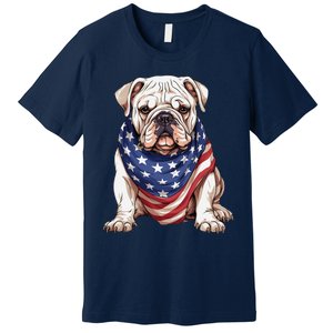 Bulldog American Flag Bulldog Dog Owner Mom Dad Premium T-Shirt