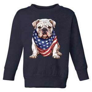 Bulldog American Flag Bulldog Dog Owner Mom Dad Toddler Sweatshirt