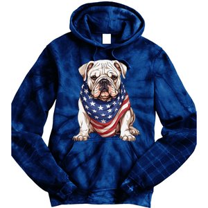 Bulldog American Flag Bulldog Dog Owner Mom Dad Tie Dye Hoodie