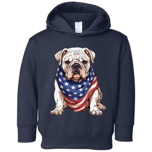 Bulldog American Flag Bulldog Dog Owner Mom Dad Toddler Hoodie