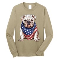 Bulldog American Flag Bulldog Dog Owner Mom Dad Long Sleeve Shirt