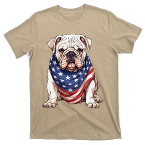 Bulldog American Flag Bulldog Dog Owner Mom Dad T-Shirt