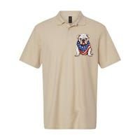 Bulldog American Flag Bulldog Dog Owner Mom Dad Softstyle Adult Sport Polo