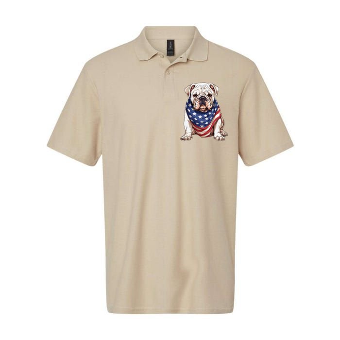 Bulldog American Flag Bulldog Dog Owner Mom Dad Softstyle Adult Sport Polo