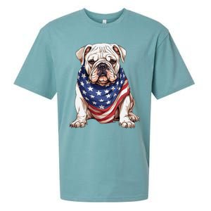 Bulldog American Flag Bulldog Dog Owner Mom Dad Sueded Cloud Jersey T-Shirt