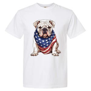 Bulldog American Flag Bulldog Dog Owner Mom Dad Garment-Dyed Heavyweight T-Shirt