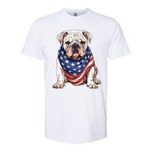 Bulldog American Flag Bulldog Dog Owner Mom Dad Softstyle CVC T-Shirt