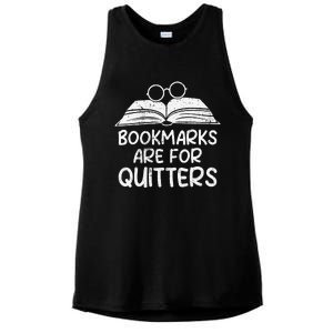 Bookmarks Are For Quitters Book Lover Teacher Ladies PosiCharge Tri-Blend Wicking Tank