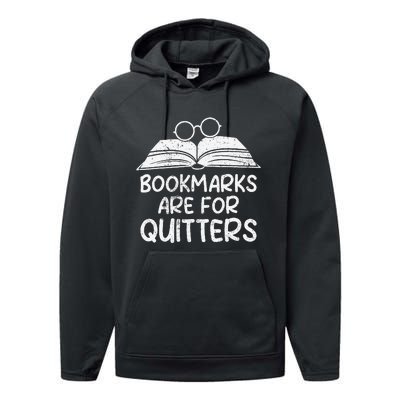 Bookmarks Are For Quitters Book Lover Teacher Performance Fleece Hoodie