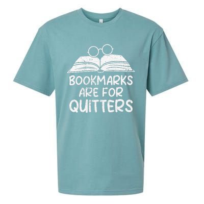 Bookmarks Are For Quitters Book Lover Teacher Sueded Cloud Jersey T-Shirt