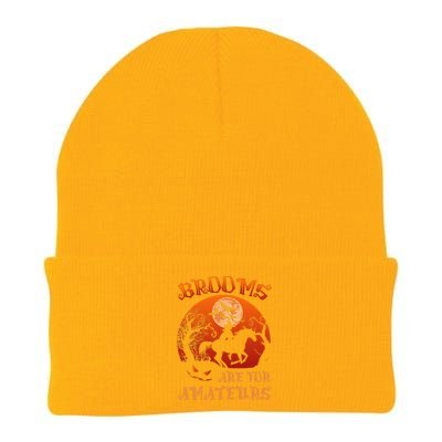 Brooms Are For Amateurs Witch Riding Horse Halloween Knit Cap Winter Beanie