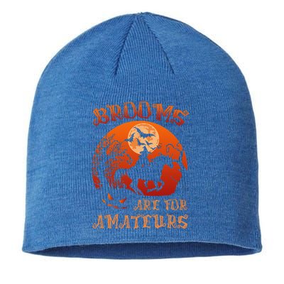 Brooms Are For Amateurs Witch Riding Horse Halloween Sustainable Beanie