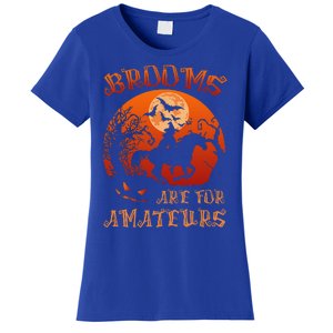 Brooms Are For Amateurs Witch Riding Horse Halloween Women's T-Shirt