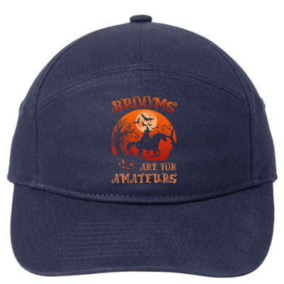 Brooms Are For Amateurs Witch Riding Horse Halloween 7-Panel Snapback Hat