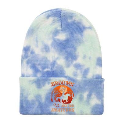 Brooms Are For Amateurs Witch Riding Horse Halloween Tie Dye 12in Knit Beanie