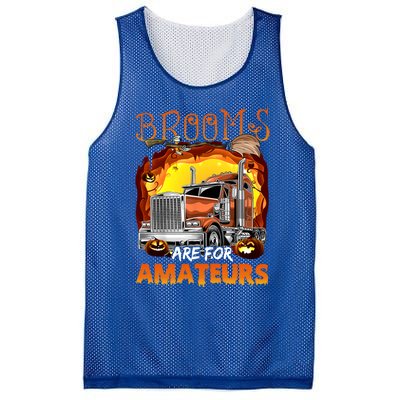 Brooms Are For Amateurs Funny Trucker Halloween Gift Mesh Reversible Basketball Jersey Tank