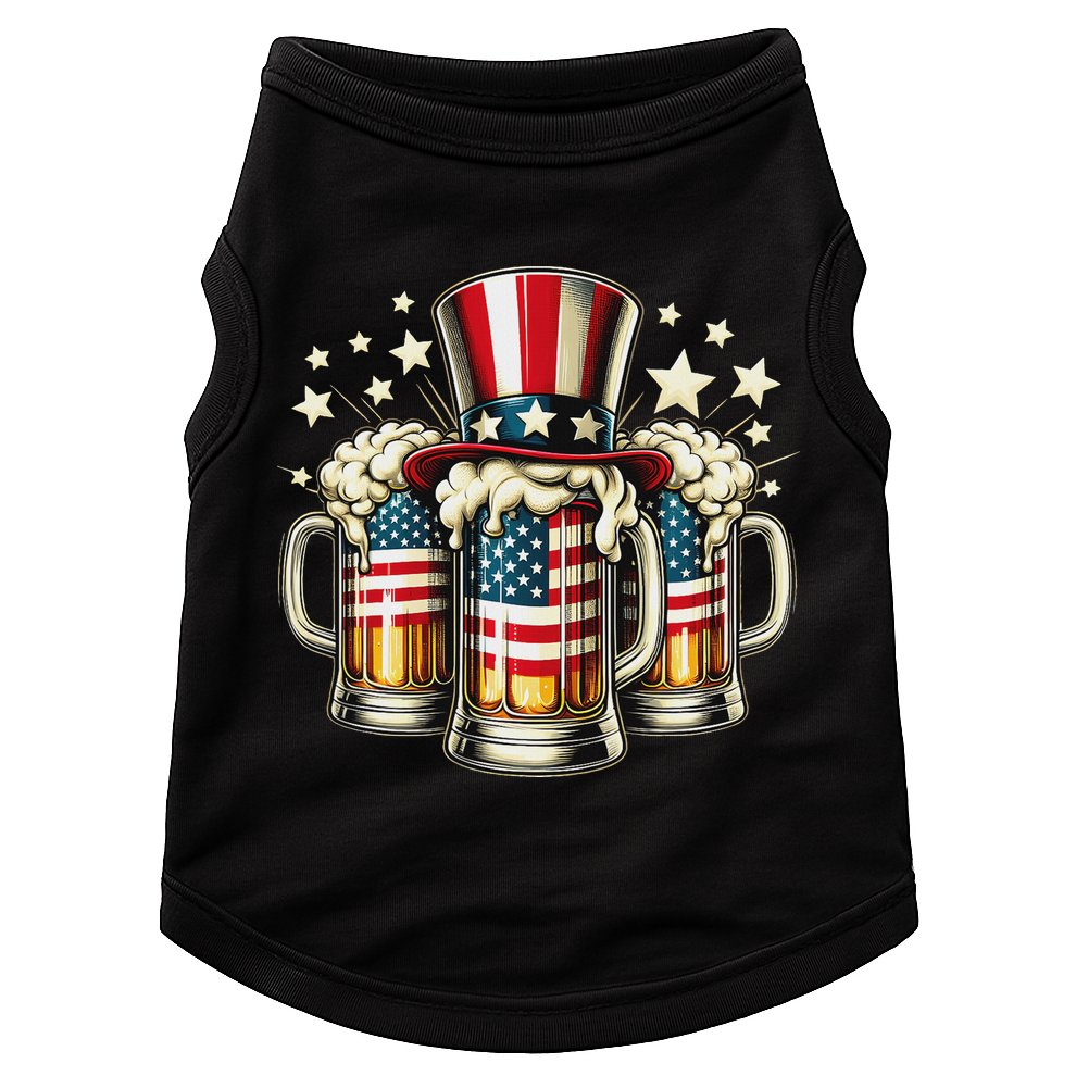 Beer American Flag Usa 4th Of July Party Drinking Women Doggie Tank