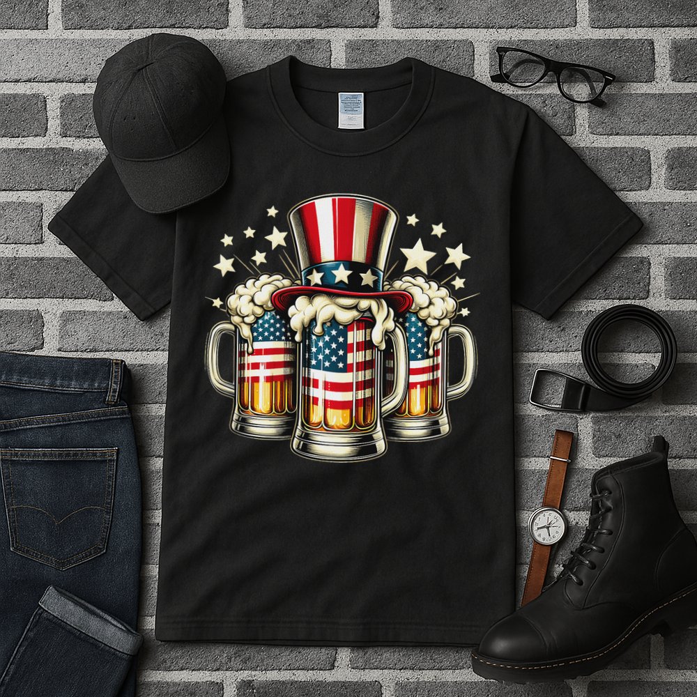 Beer American Flag Usa 4th Of July Party Drinking Women Tall T-Shirt