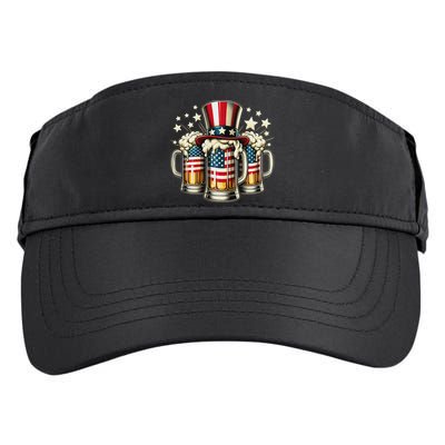Beer American Flag Usa 4th Of July Party Drinking Women Adult Drive Performance Visor