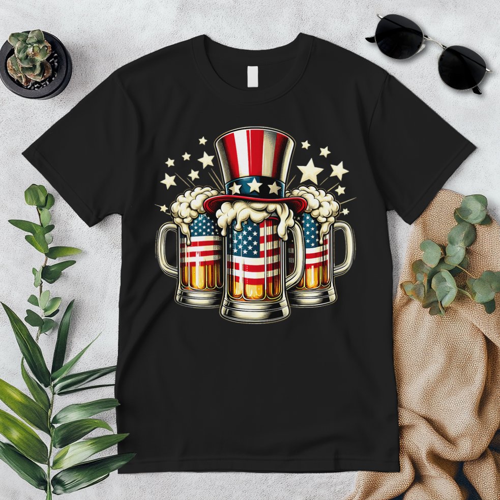 Beer American Flag Usa 4th Of July Party Drinking Women Premium T-Shirt