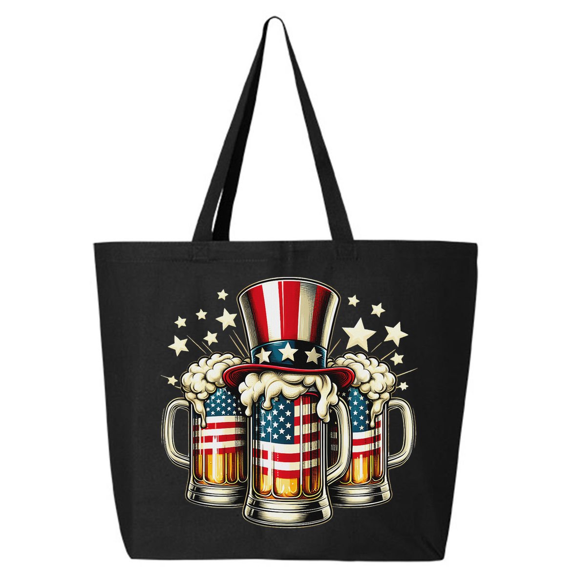 Beer American Flag Usa 4th Of July Party Drinking Women 25L Jumbo Tote