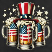 Beer American Flag Usa 4th Of July Party Drinking Women Hat