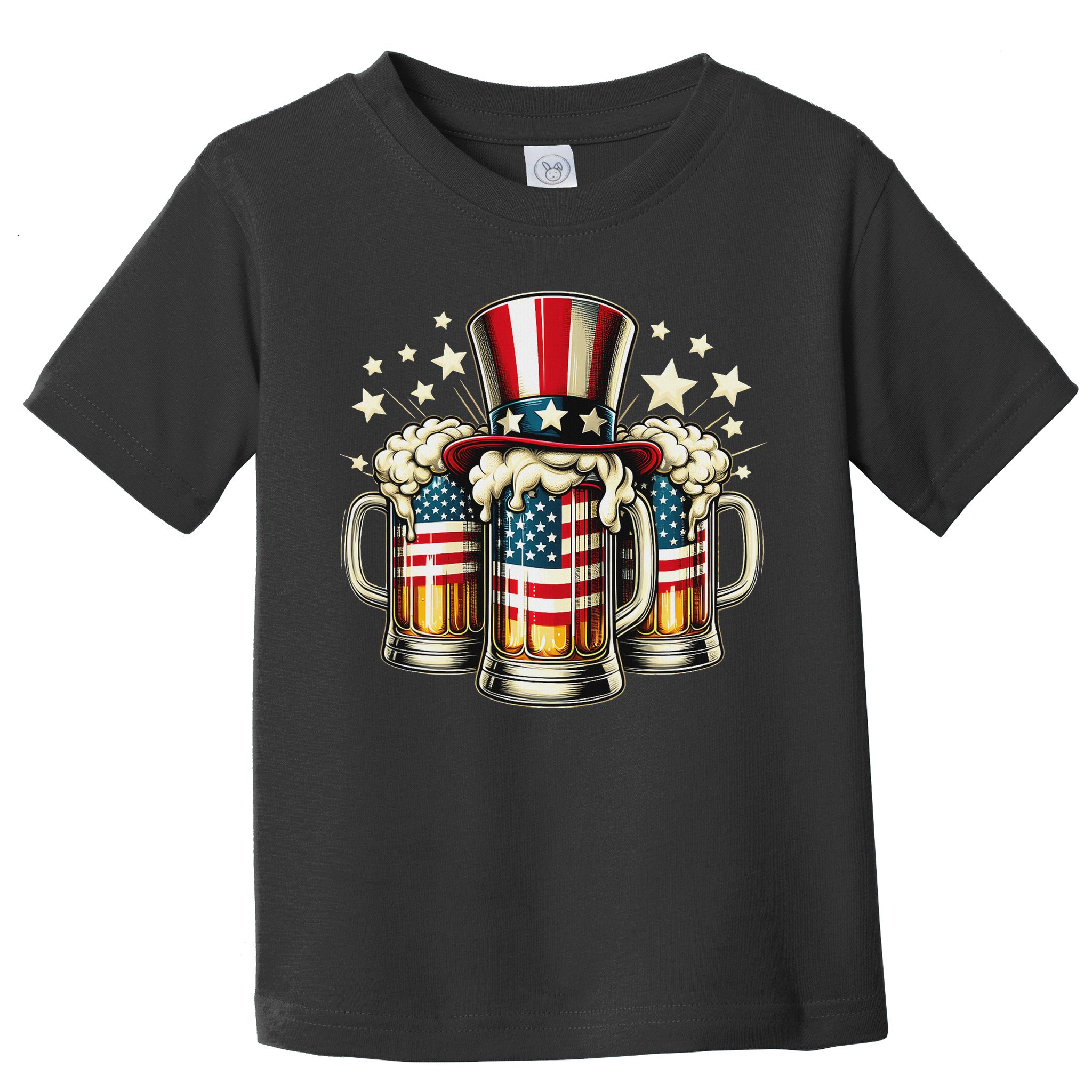 Beer American Flag Usa 4th Of July Party Drinking Women Toddler T-Shirt