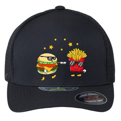 Burger And Fries Friends Cheeseburger Hamburger Flexfit Unipanel Trucker Cap