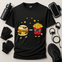 Burger And Fries Friends Cheeseburger Hamburger Cooling Performance Crew T-Shirt