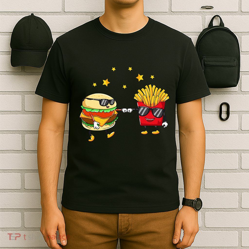 Burger And Fries Friends Cheeseburger Hamburger T-Shirt