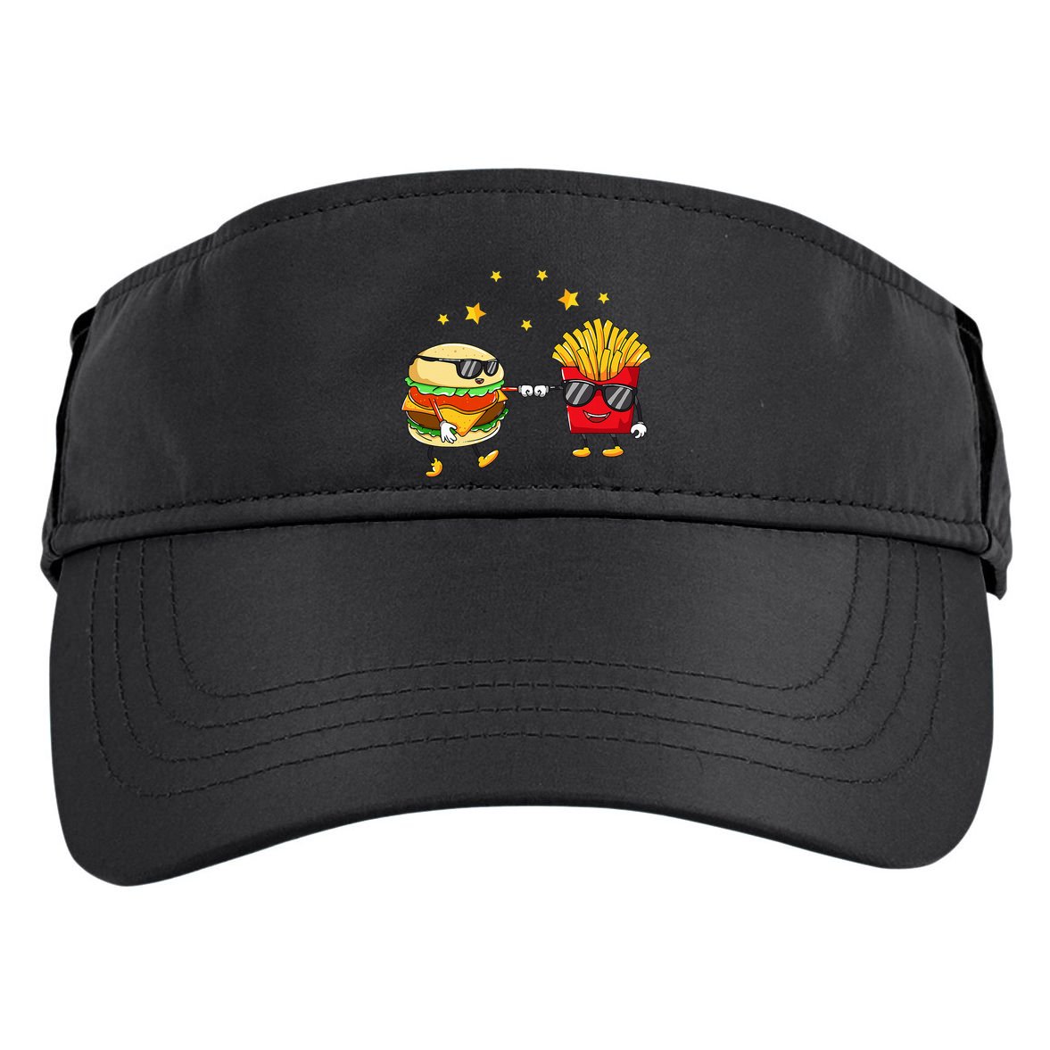Burger And Fries Friends Cheeseburger Hamburger Adult Drive Performance Visor