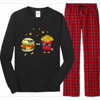 Burger And Fries Friends Cheeseburger Hamburger Long Sleeve Pajama Set