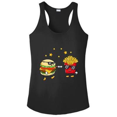 Burger And Fries Friends Cheeseburger Hamburger Ladies PosiCharge Competitor Racerback Tank