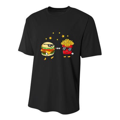 Burger And Fries Friends Cheeseburger Hamburger Youth Performance Sprint T-Shirt