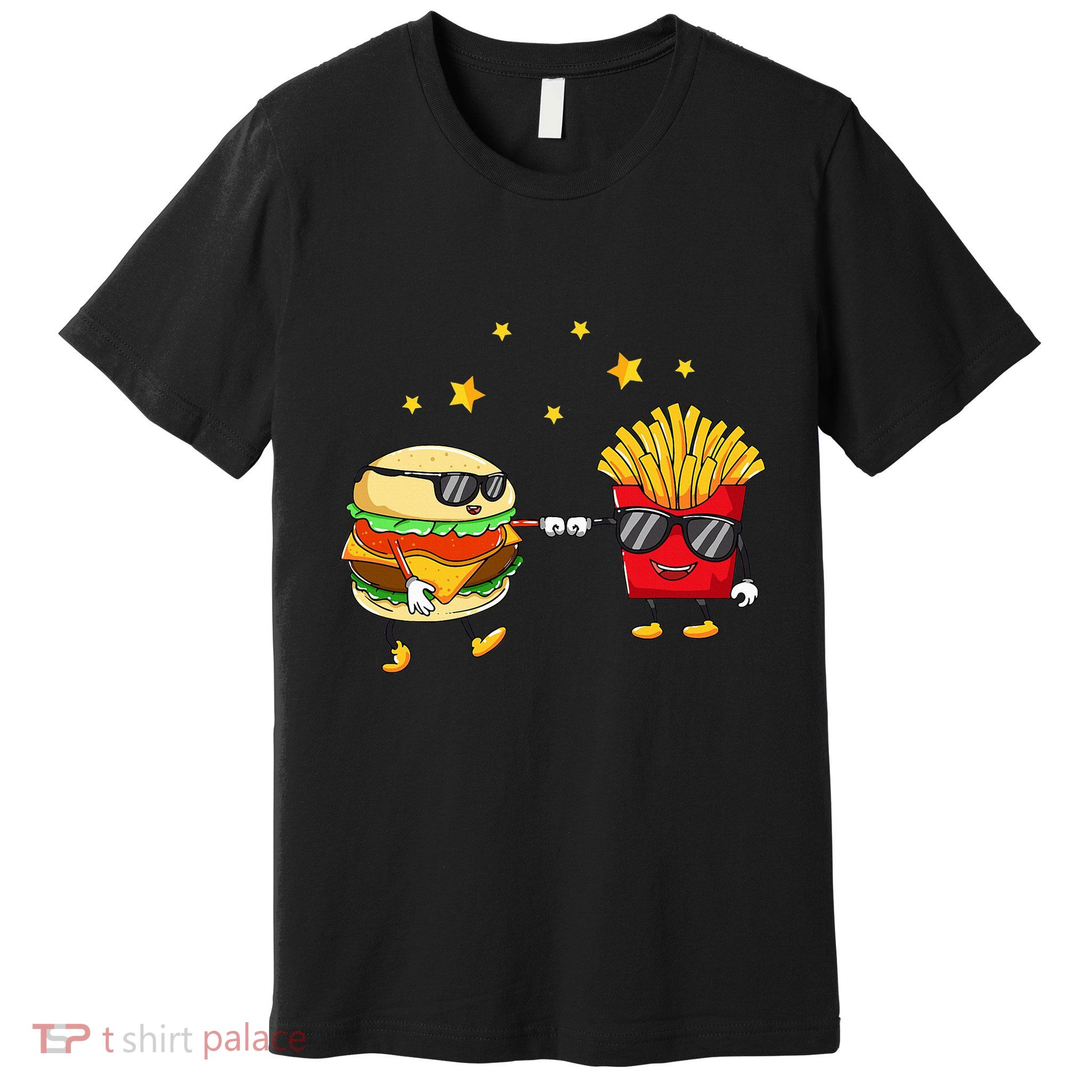 Burger And Fries Friends Cheeseburger Hamburger Premium T-Shirt