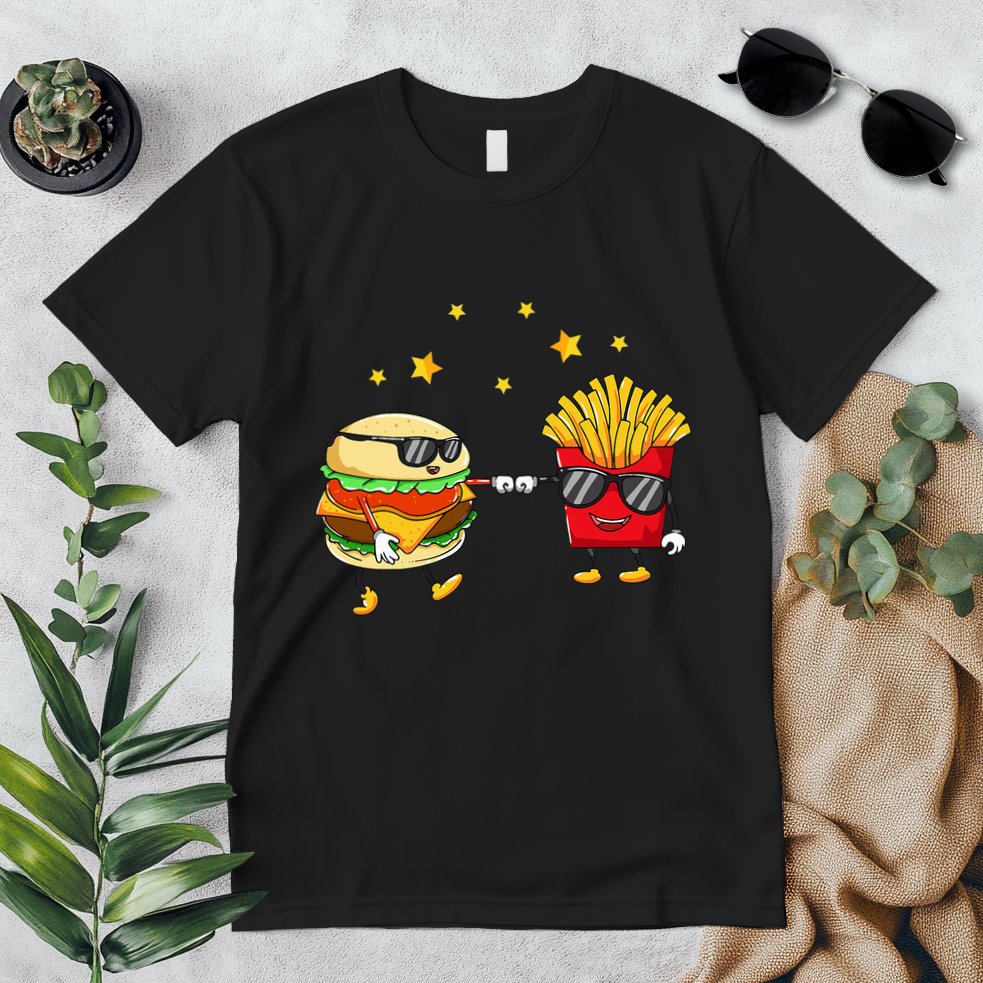Burger And Fries Friends Cheeseburger Hamburger Premium T-Shirt