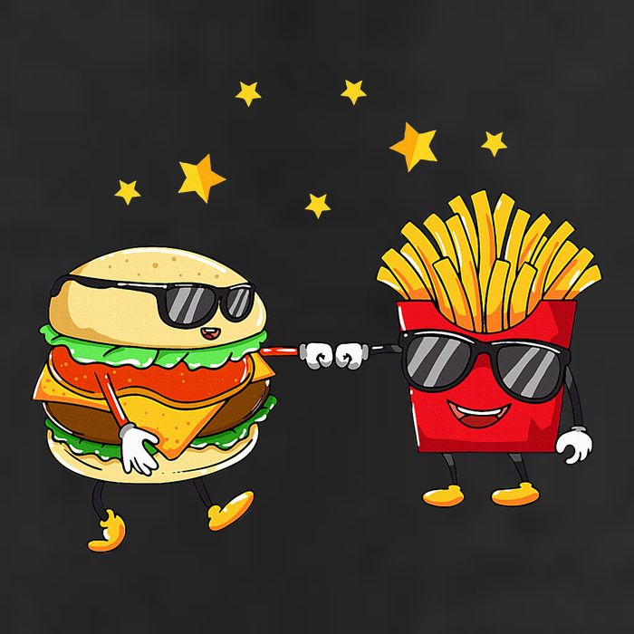 Burger And Fries Friends Cheeseburger Hamburger 25L Jumbo Tote