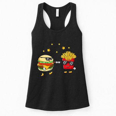 Burger And Fries Friends Cheeseburger Hamburger Womens Tank Top