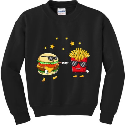 Burger And Fries Friends Cheeseburger Hamburger Kids Sweatshirt